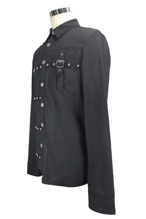Men's Punk Blouse with Long Sleeves in Cotton