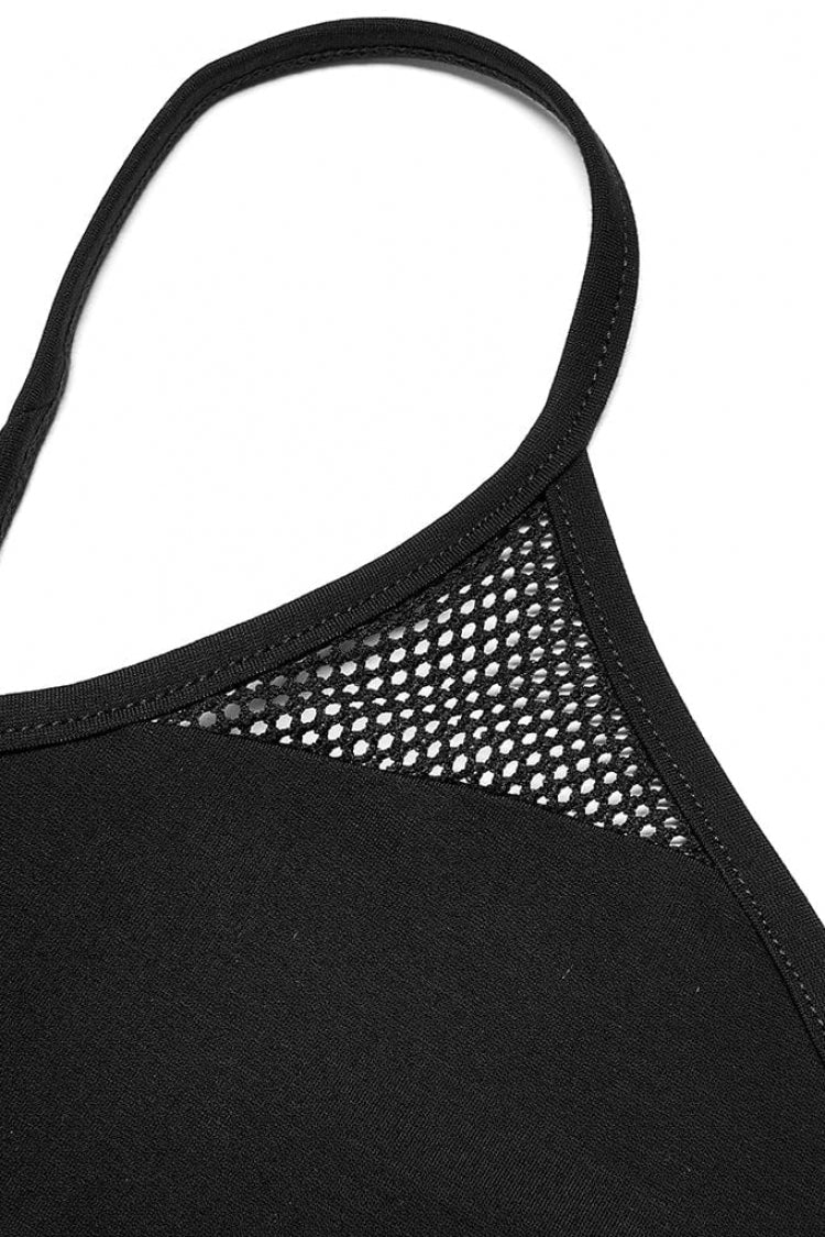 Slim Punk Vest with Metal Heart Buckle Strap