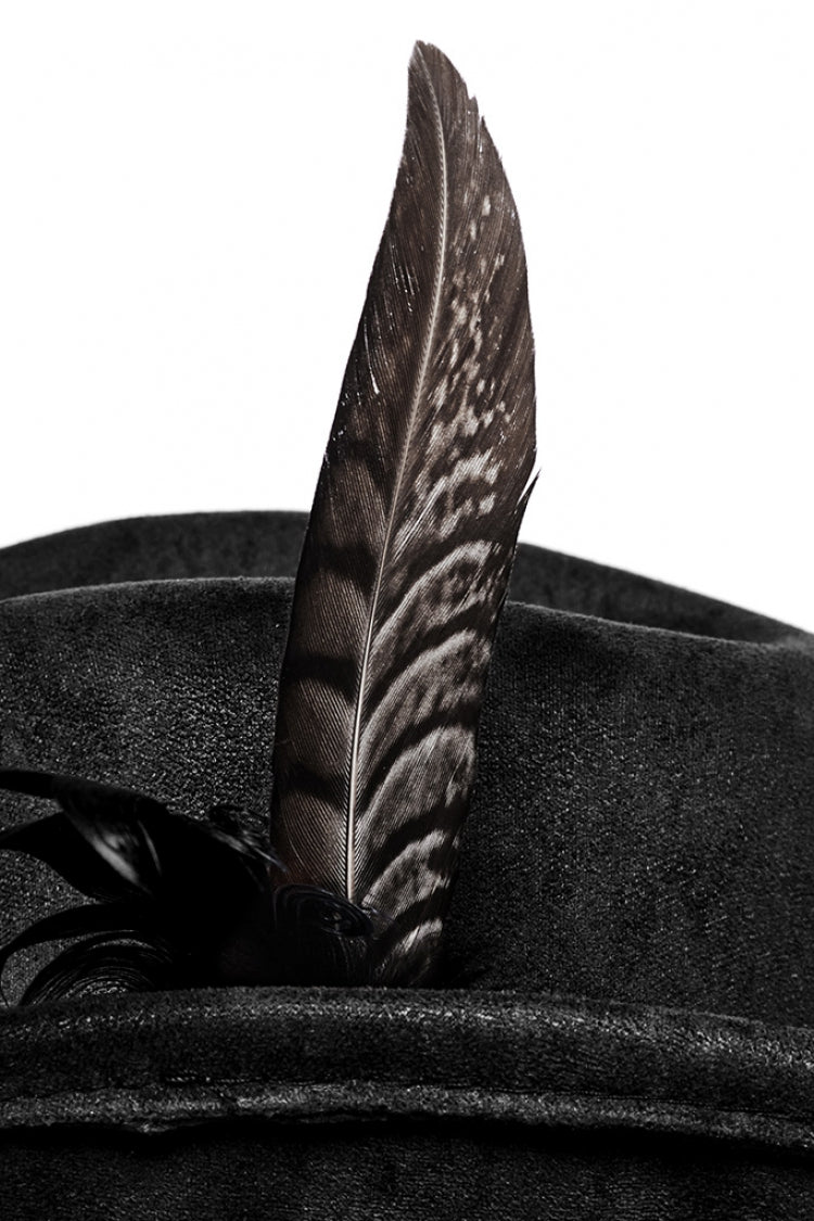 NoBrand Gothic Feather Skull Cap with Tassels
