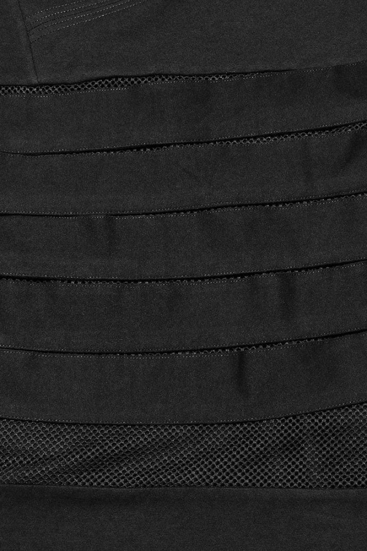 Edgy Steampunk Tee with Stitched Mesh Detailing