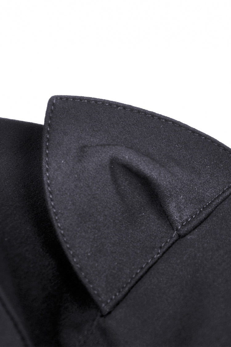Cat Ear Hooded Cape with Lace-Up and Buckles