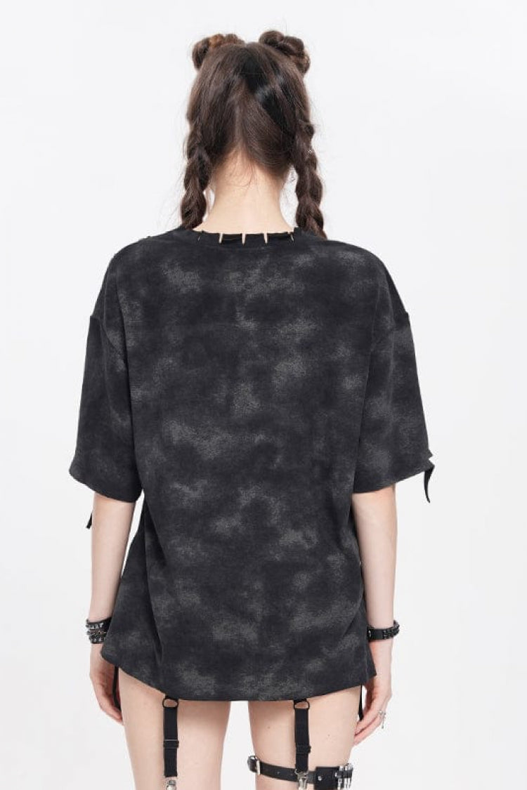 Punk Tee with Lilimar Print and Ripped Accents