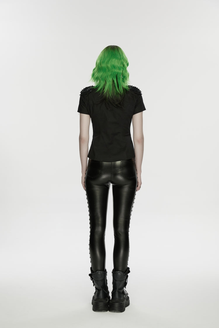 Punk Drawstring Leggings with Studs