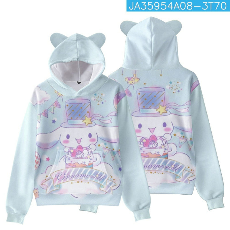 Pull à capuche pour enfants avec imprimé dessin animé Cinna KI597