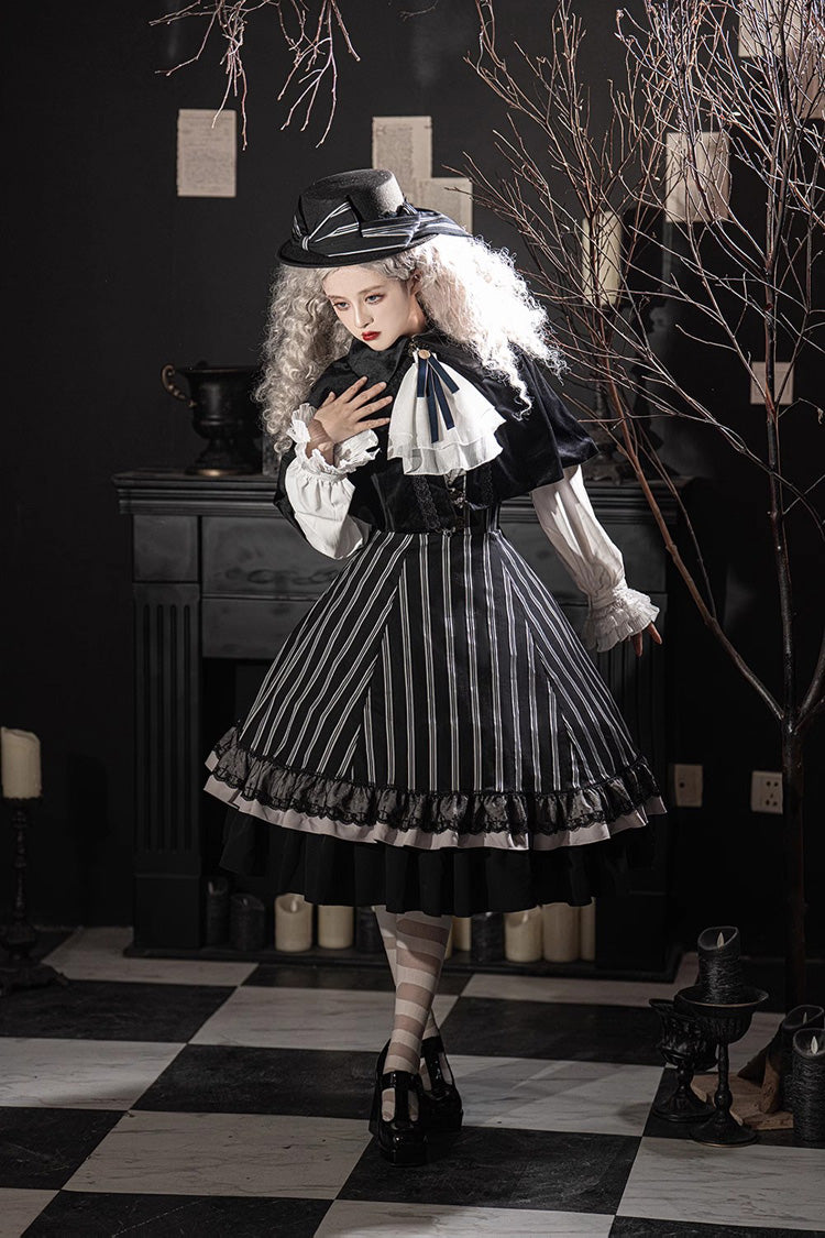 Multi-Layer Striped Ruffle Skirt for Lolita - Gothic Edge