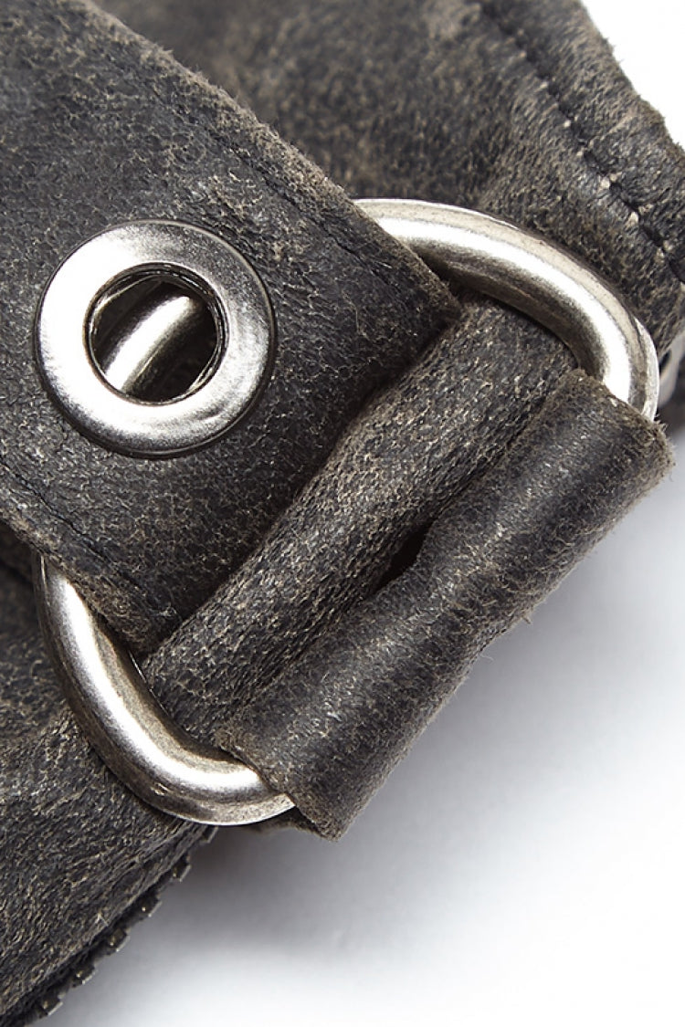 Steampunk Men's PU Leather Gloves with Metal Buckle Accents - Two Shades