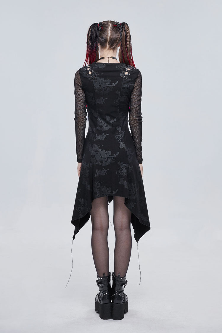 V-Neck Cutout Dress with Rope Tie and Print Details