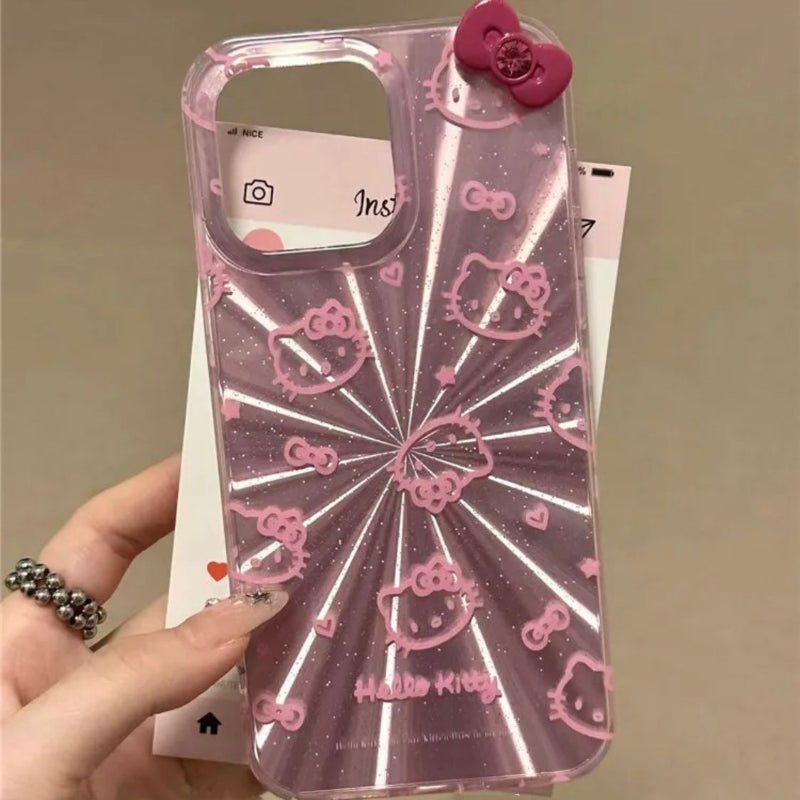 Aurora Pink Lines Kitty Phone Case SK457