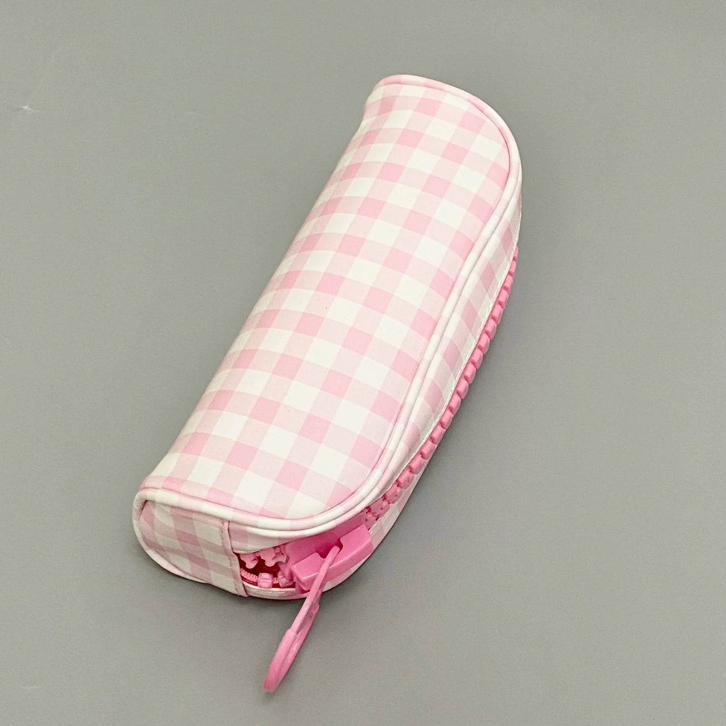 Kitty Plaid Pencil Case with Oversized Zipper