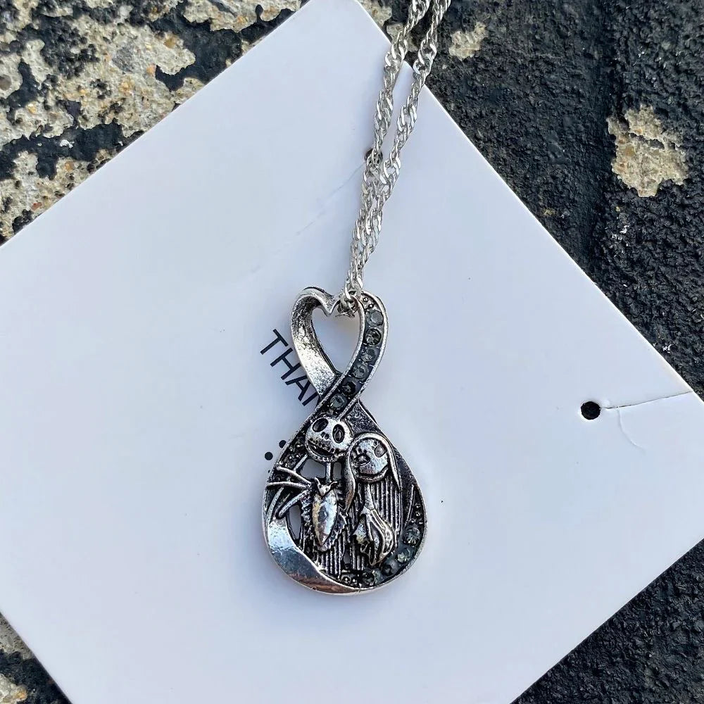 (2 Jack Skellington Sally Couple PCs) Necklace