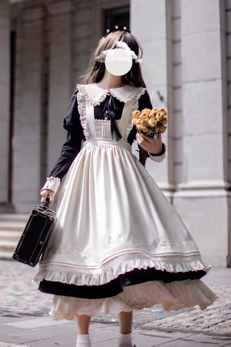 Doll Collar Long Sleeve Ruffle Bow Classic Dress - Angelina