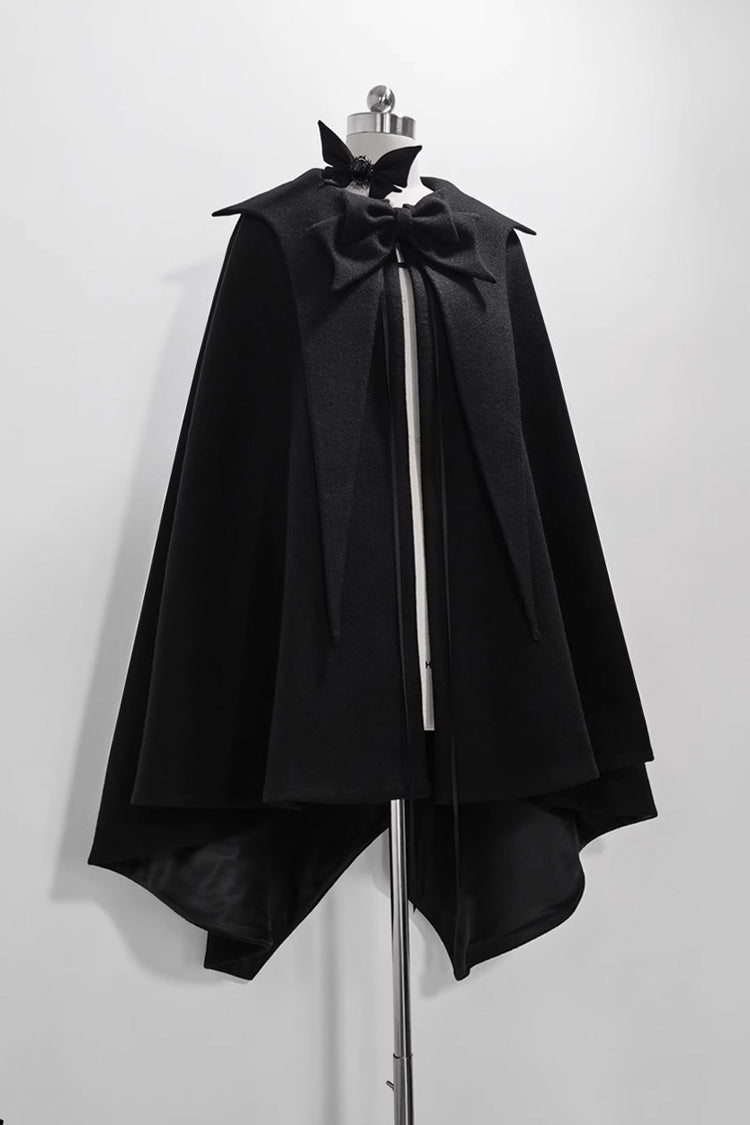 Woolen Ouji Cloak for Daily Lolita Style - Noir