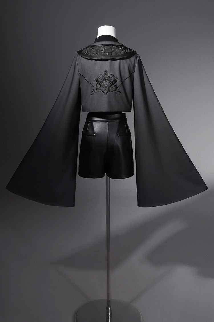 Gothic Prince Ouji Shorts Set with Lace Details - Black Sheep Research Society