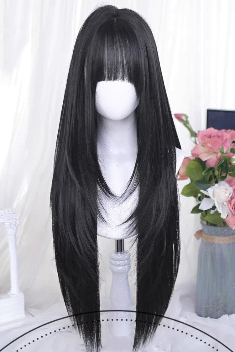 Sleek Straight Air Bangs Japanese Style Lolita Wig - 3 Shades