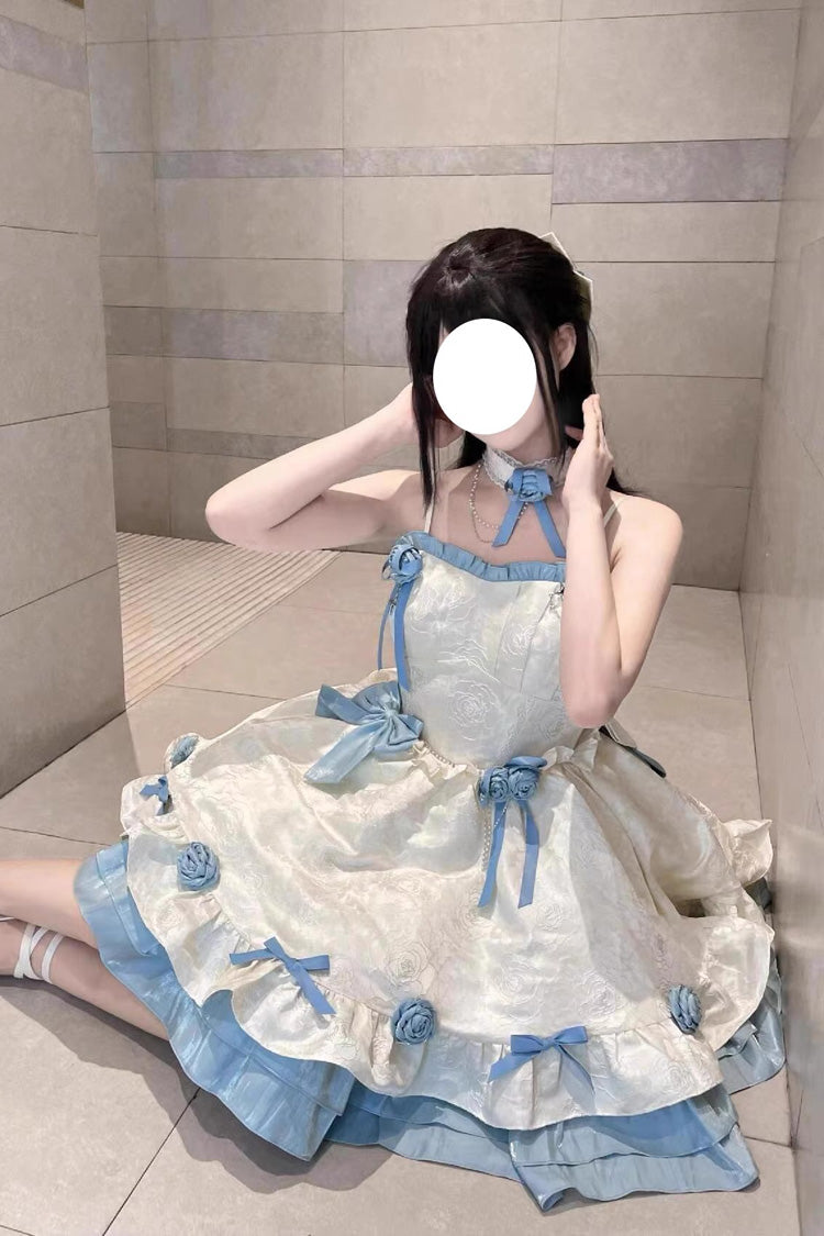 Printed Ruffle Bowknot Sweet Princess Lolita Jsk Dress