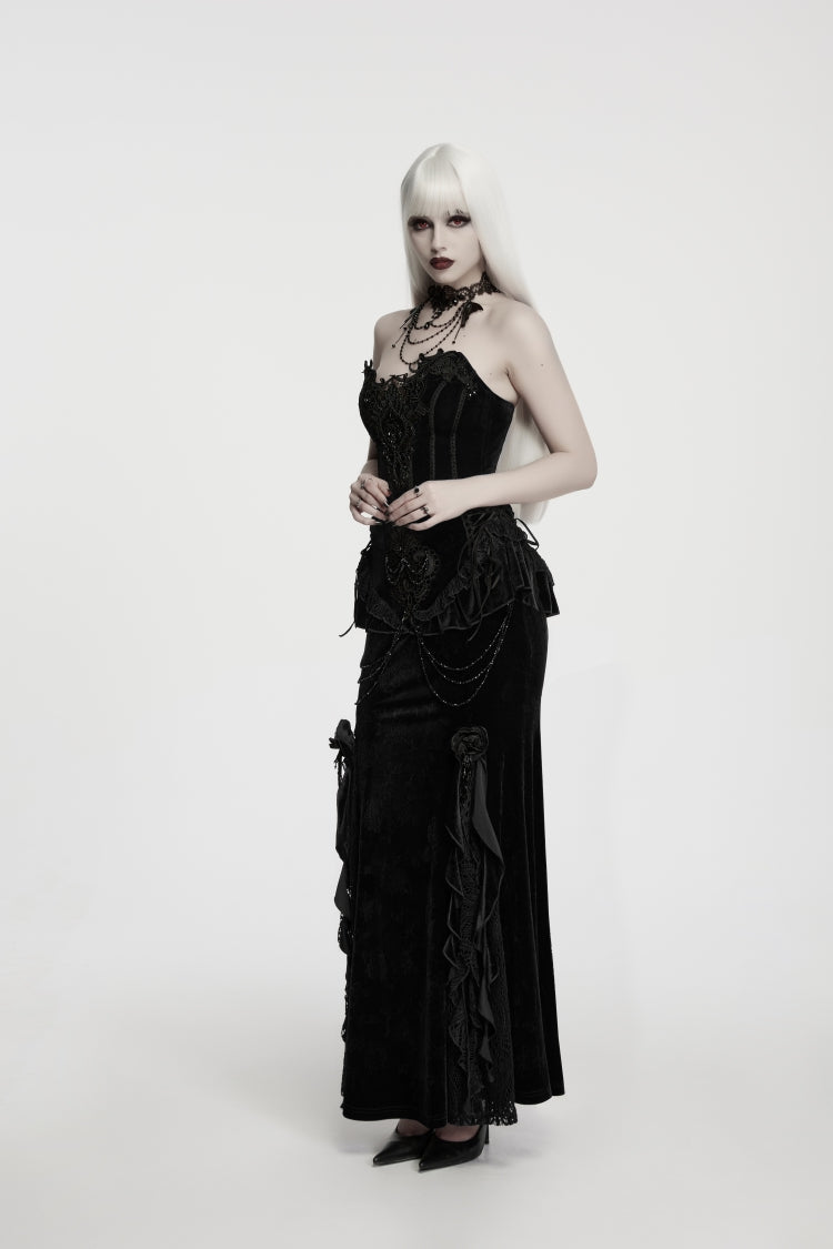 Slim-Fit Asymmetric Corset with Zipper and Strappy Balletcore Style