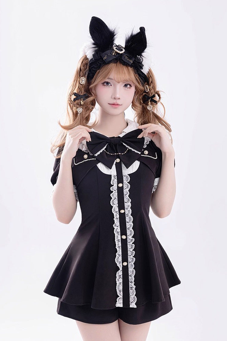Japanese Jirai Kei Outfit with Bowknot Details