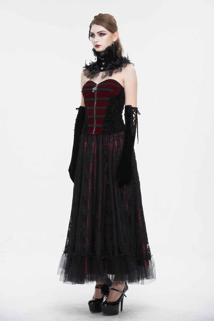 Crimson Noir Lace-Up Women's Gothic Corset