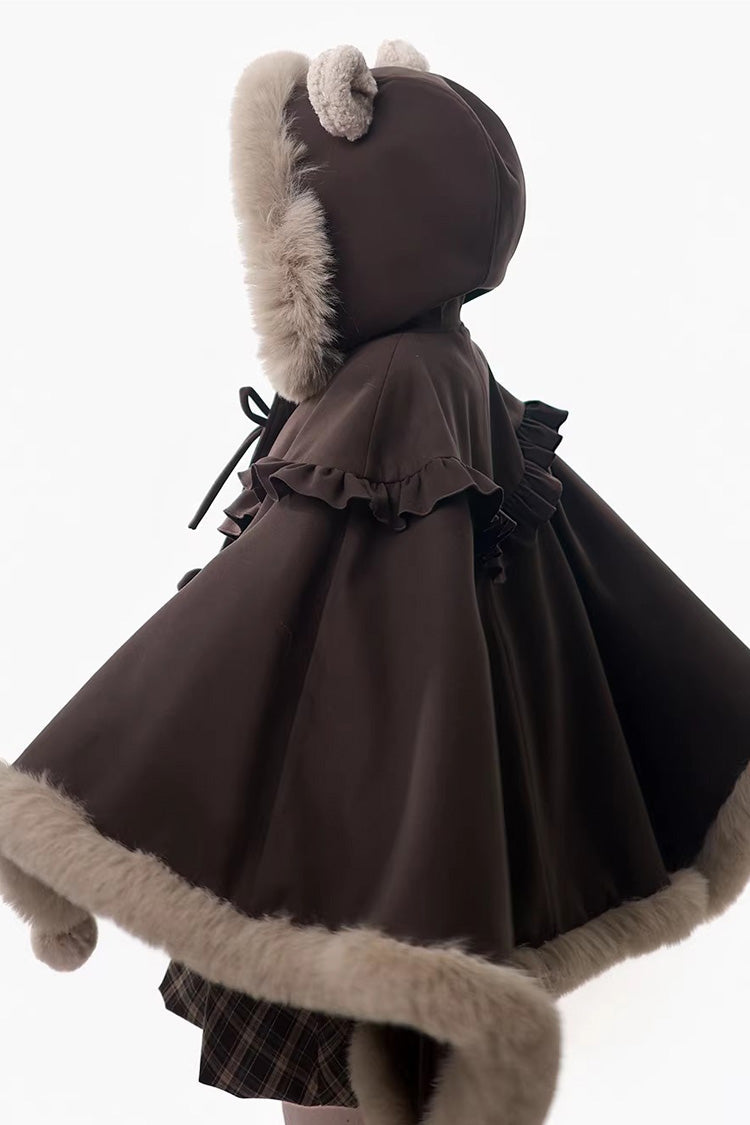Chocolate Plaid Ruffle Bow Strap Dress - Fluffy Little Bear