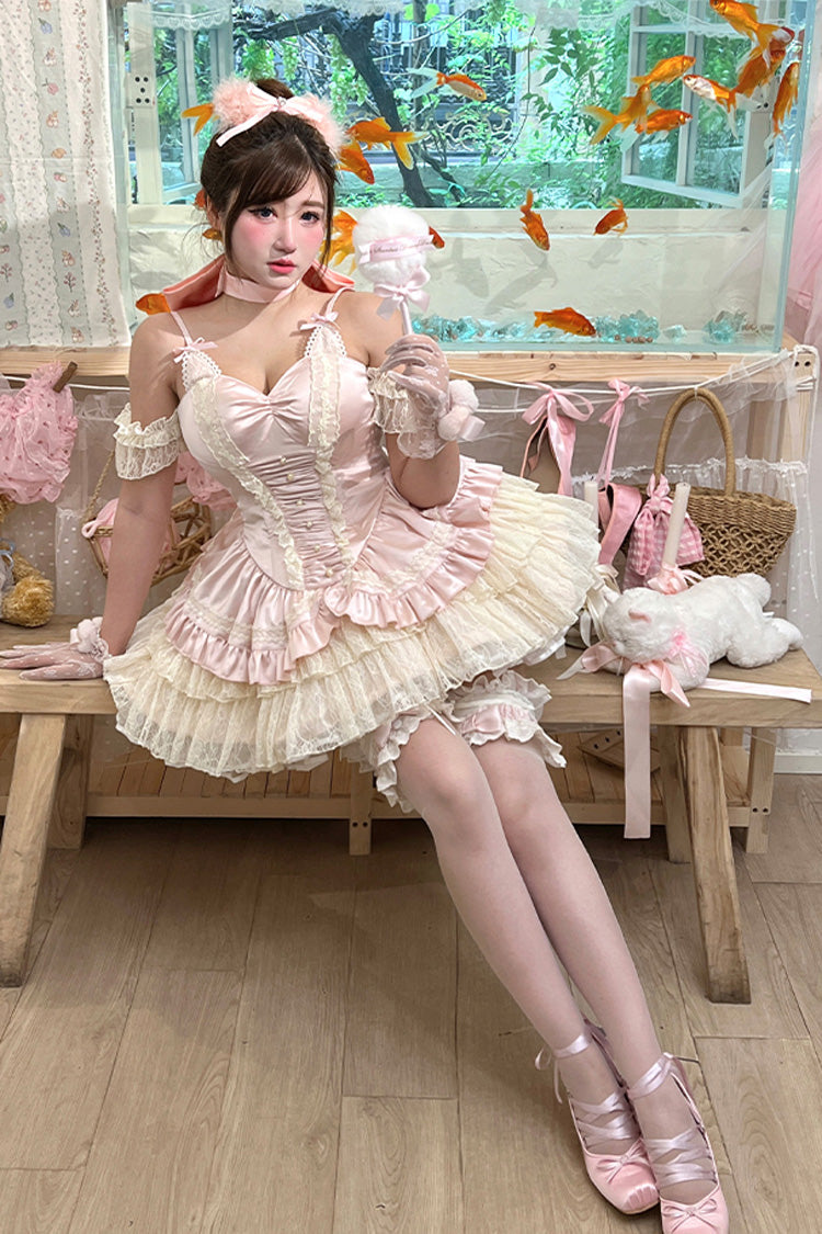 Ballet Cat Multi-Layered Ruffle Lace Dress, Sweet Princess Lolita Gown