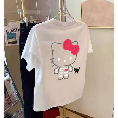 T-shirt squelette de chat