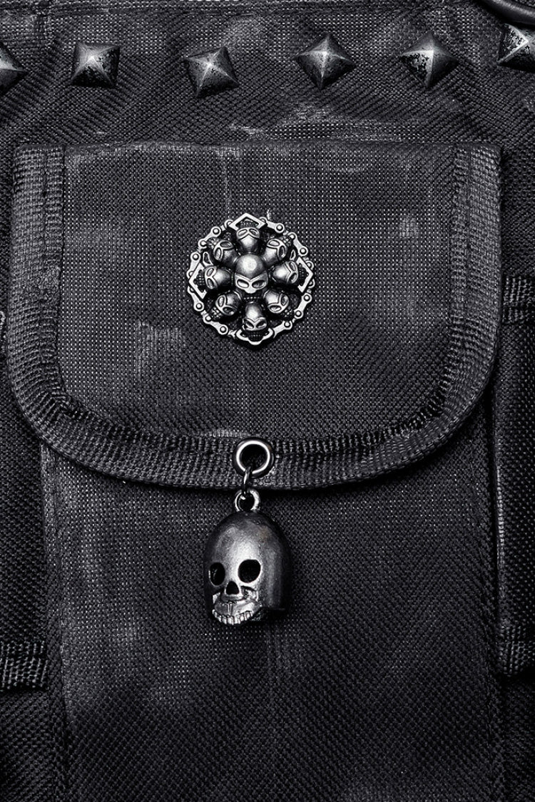 Post-Apocalyptic Skull Shoulder Bag with Rivets - Gothic Edge