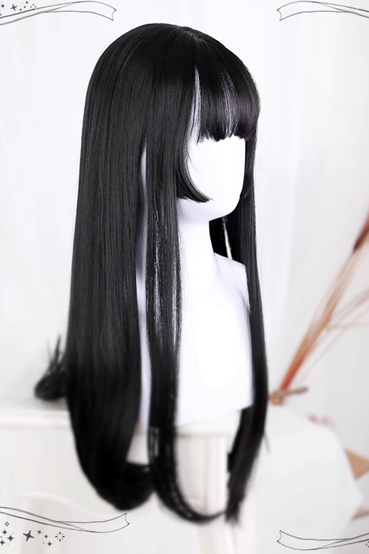 Classic Lolita Straight Hair Wig with Hime Cut in Two Shades