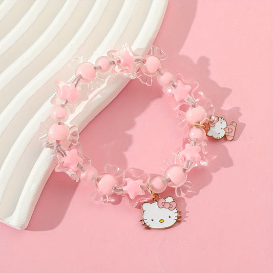 Pink Chic Anime Kitty Bracelet