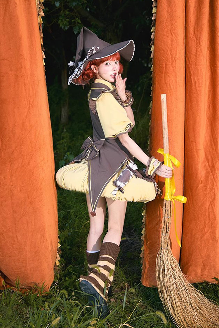 Halloween Sweet Lolita Vest Set with Short Sleeves and Bows