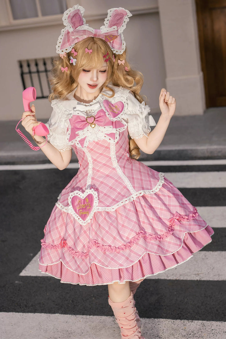 Candy Cream Puff Strawberry Cake Multi-Layer Ruffle Bow Plus Size Princess Lolita Dress 2 Styles