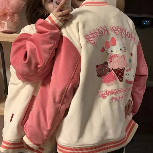 Rosa Stickerei Kitty Ice Cream Jacke KI660