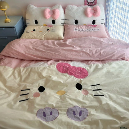 Cartoon Kitty Heart Bedding Sheets Set KI538