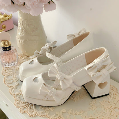 Lolita High Heels mit eckiger Schleife - Kimi