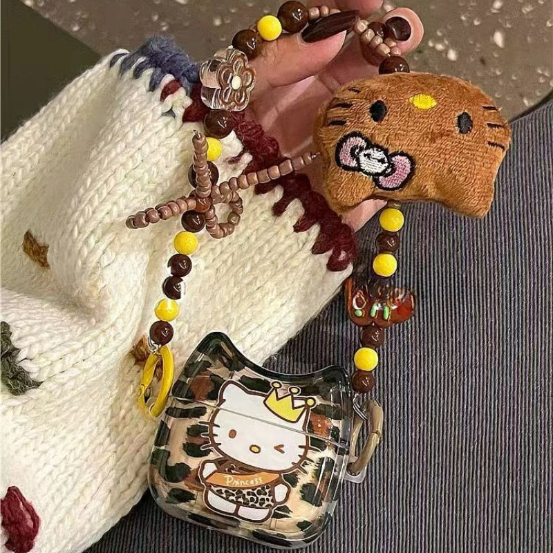 Leopard Print Cartoon Kitty AirPods Case KI652