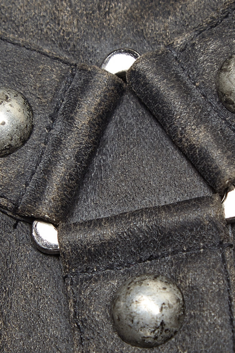 Steampunk Men's PU Leather Gloves with Metal Buckle Accents - Two Shades