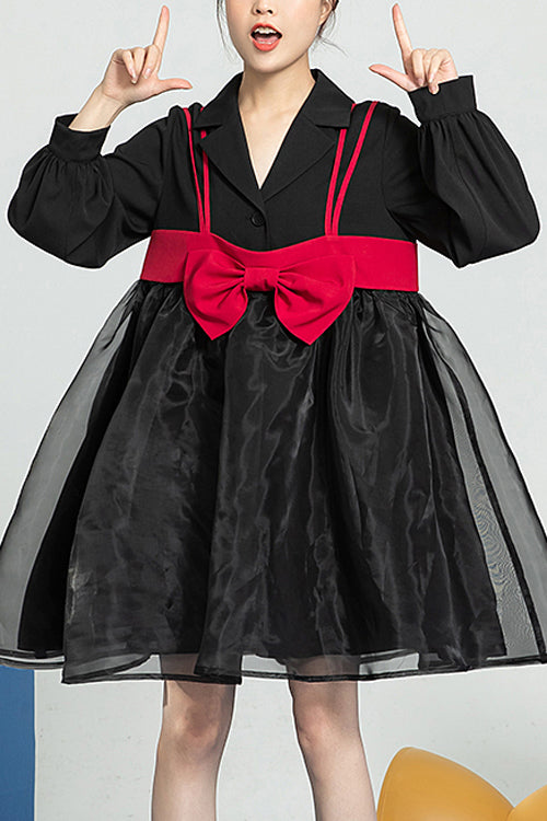 Sweet Lolita OP Dress with Bow and Organza Sleeves