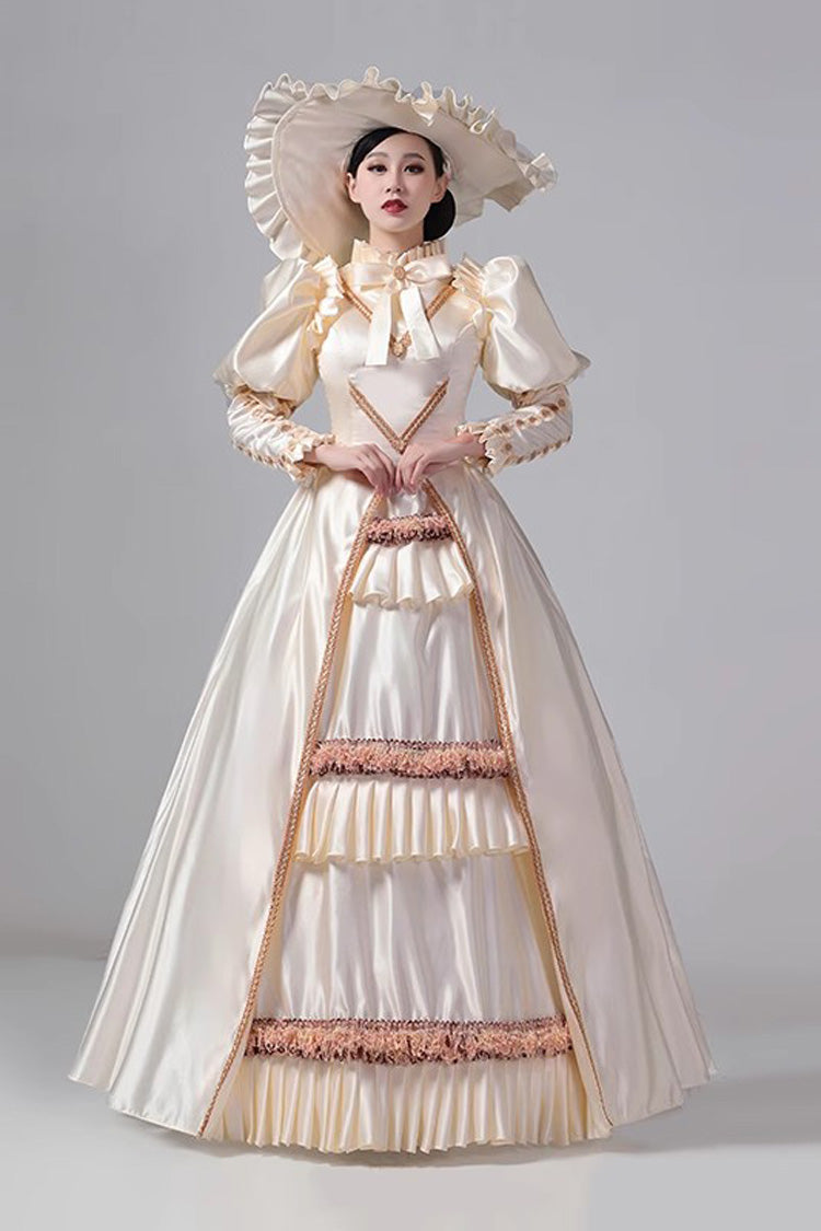 Victorian Princess Dress with Ruffle Cardigan - Medieval Court Style - Triple Hue