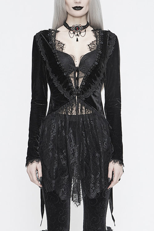 Knitted Mini Jacket Dress for Women in Black