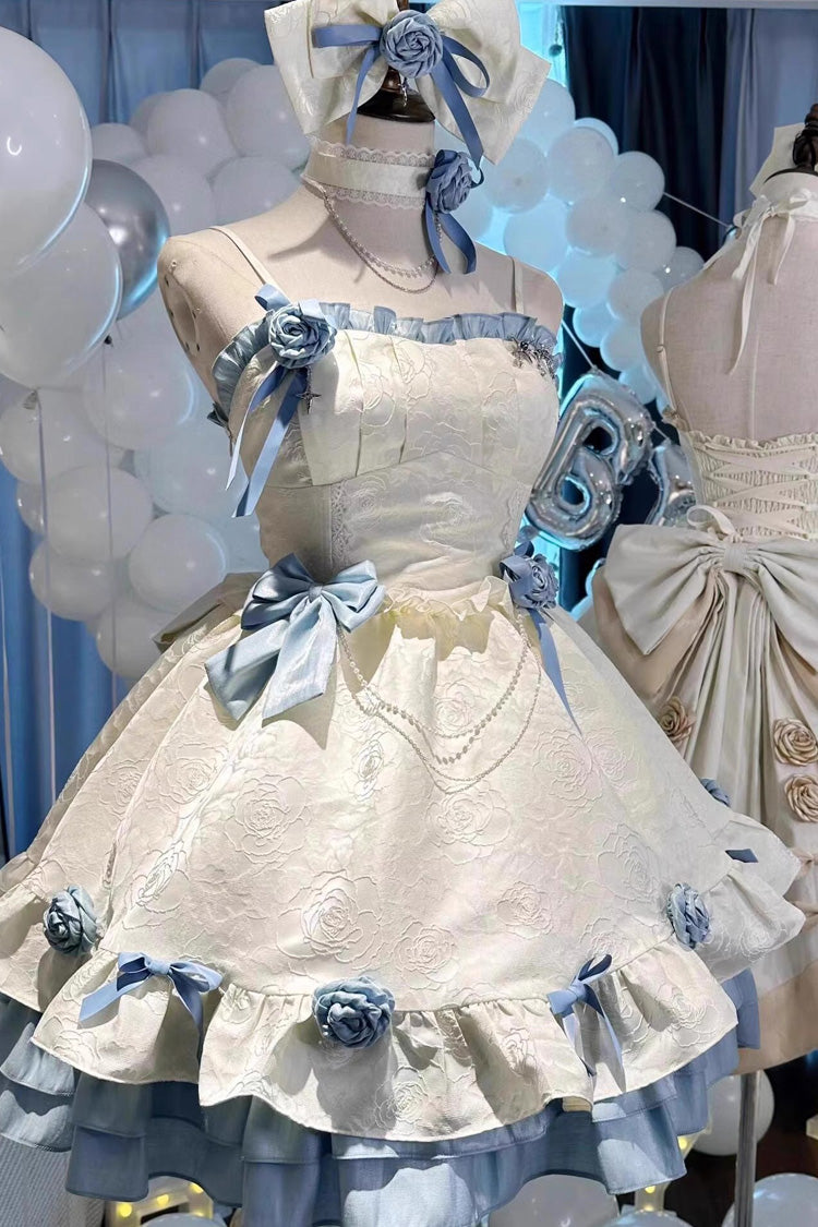 Printed Ruffle Bowknot Sweet Princess Lolita Jsk Dress