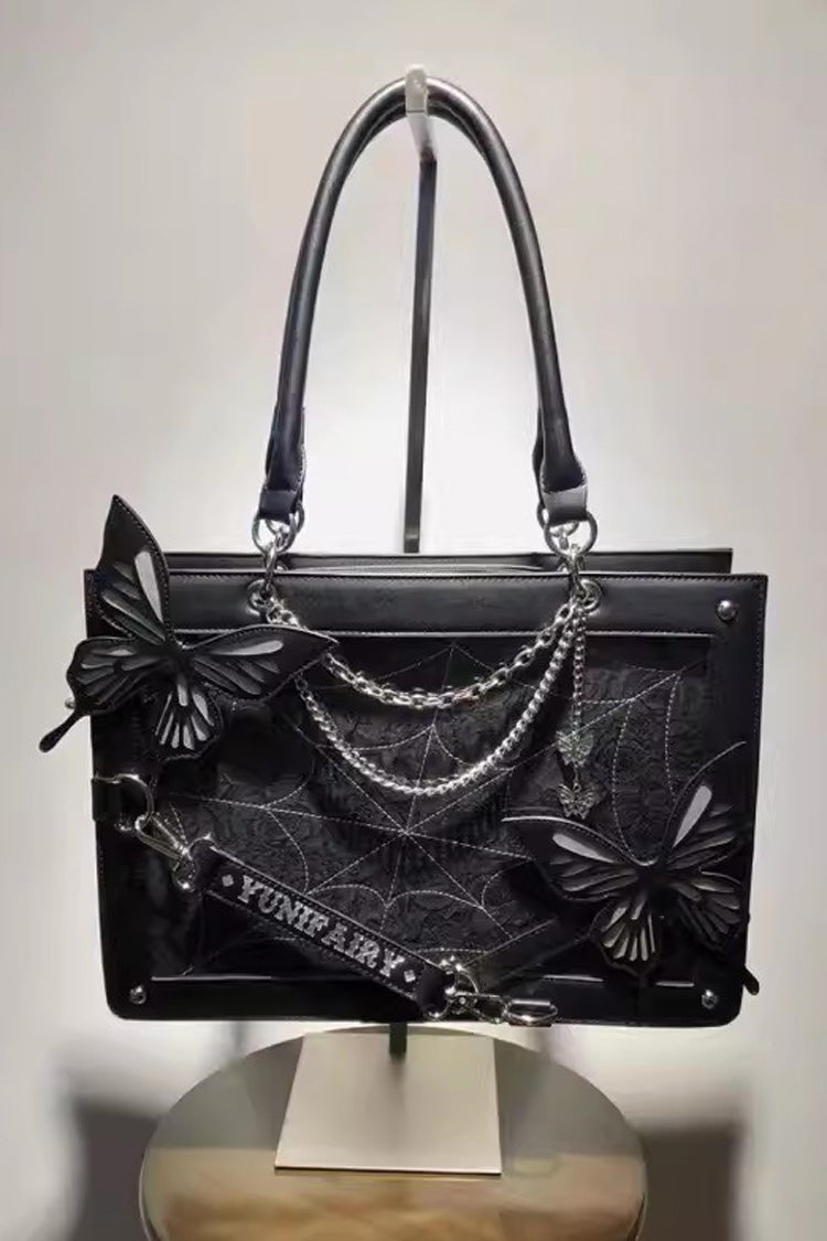 Gothic Lolita Shoulder Itabag with Butterfly Motif - Fourteen Shades