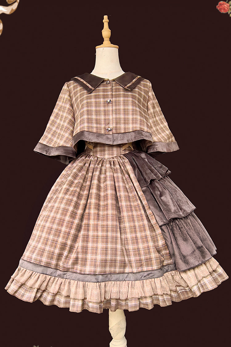 Chocolate High Waist Asymmetric Ruffle Strap Dress - Morning Tune
