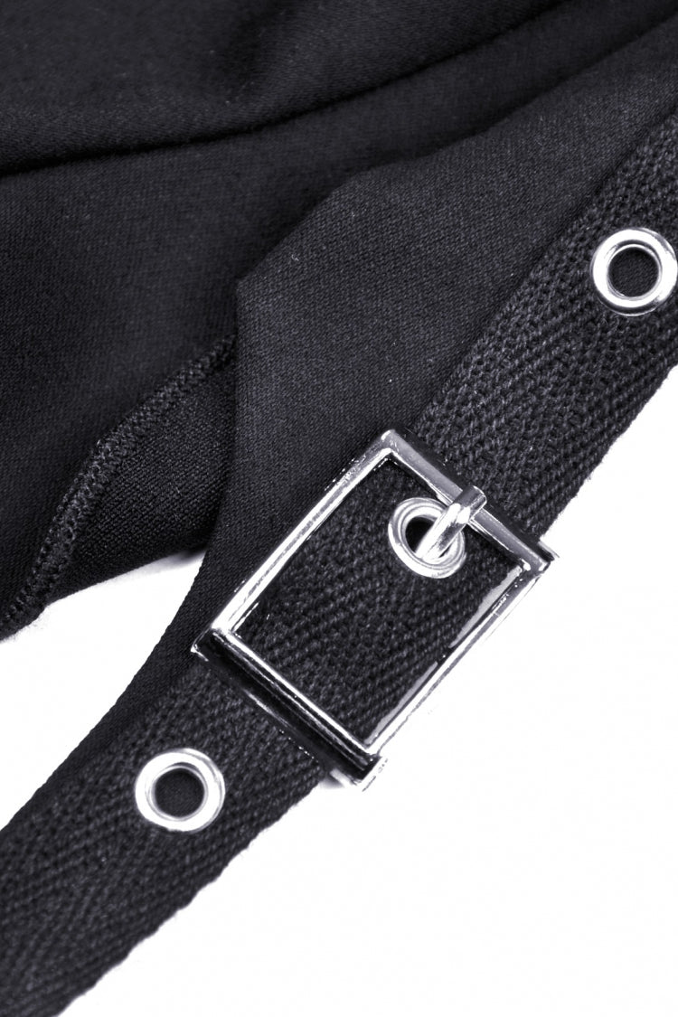 Cat Ear Hooded Cape with Lace-Up and Buckles
