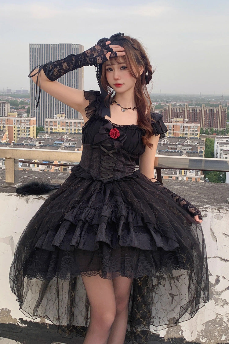 Princess Lolita Dress with Rose Bow Accents