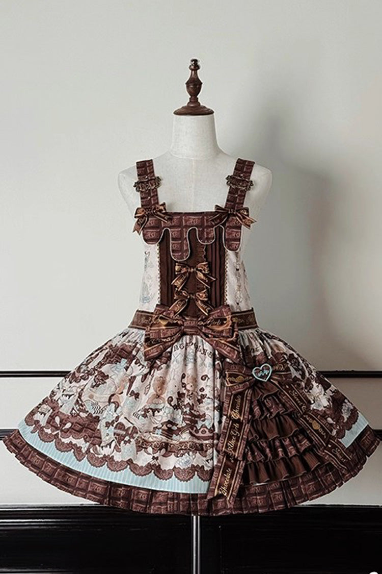 Asymmetric Sweet Lolita Strap Dress with Ruffle Side Cardigan