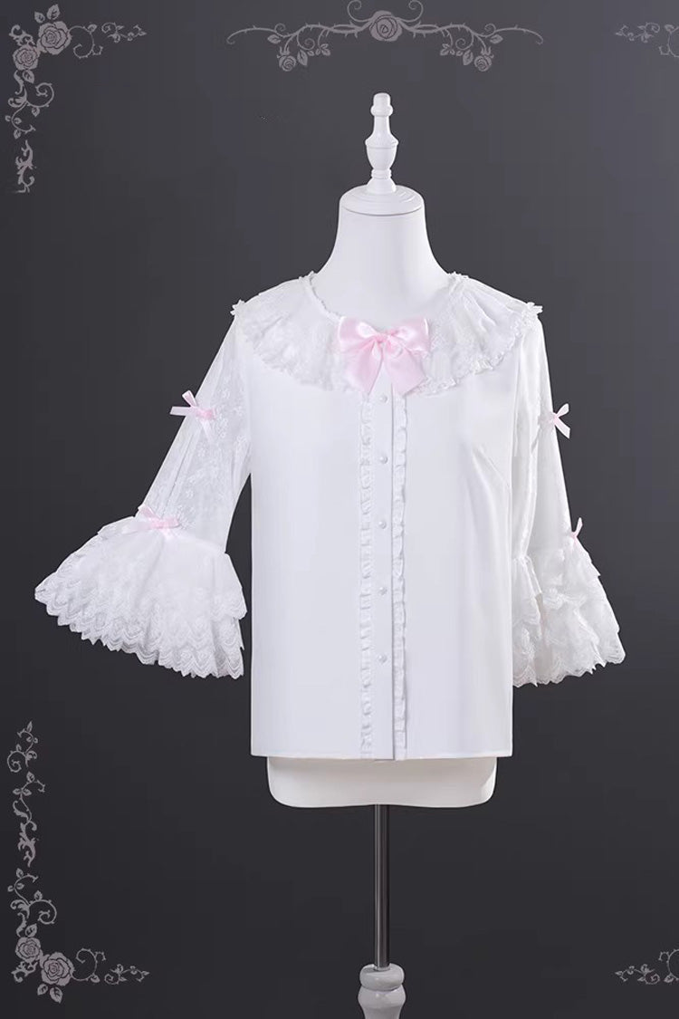 Cherry Blossom Letter Sleeveless Multi-Layer Embroidered Open Bow Lolita JSK