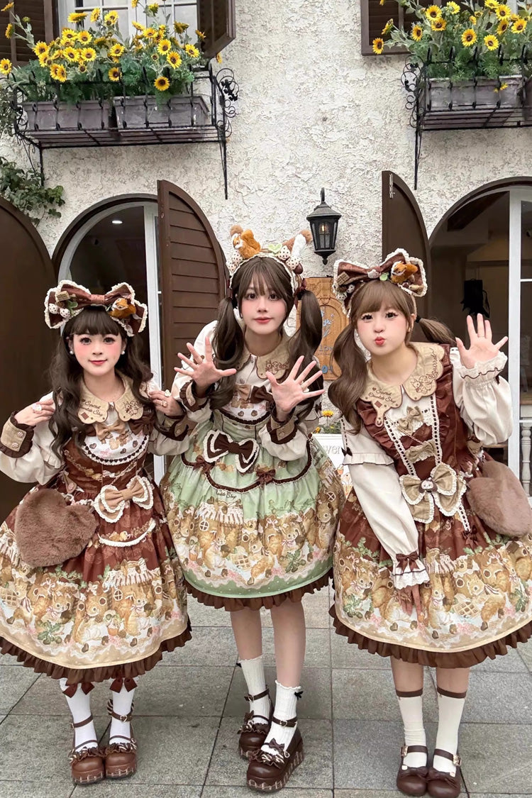Sweet Lolita Dress with Doll Collar and Long Sleeves