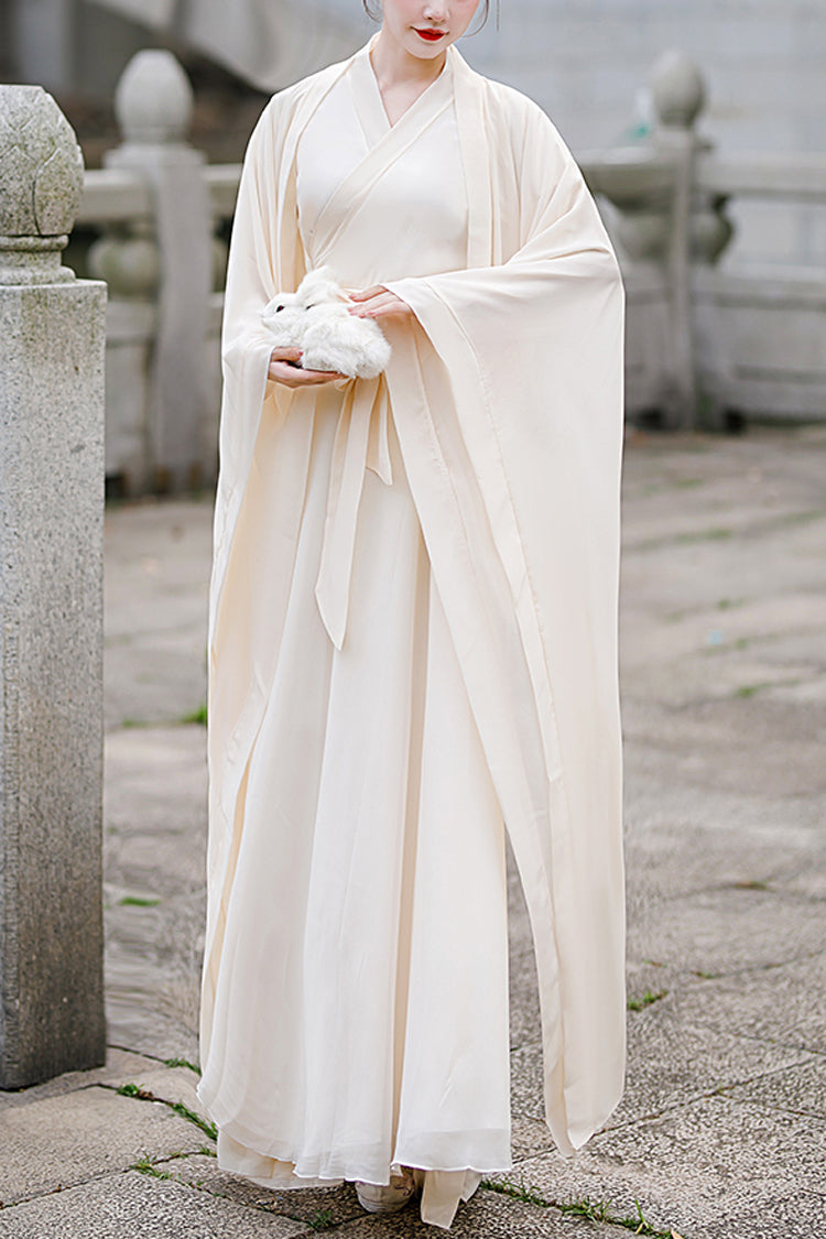 Elegant Chang'E Hanfu Dress with Wide Sleeves Classic Ancient Costume