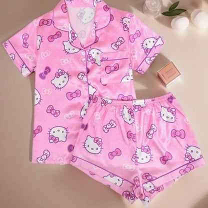 Kawaii Kitty Summer Pajamas Set