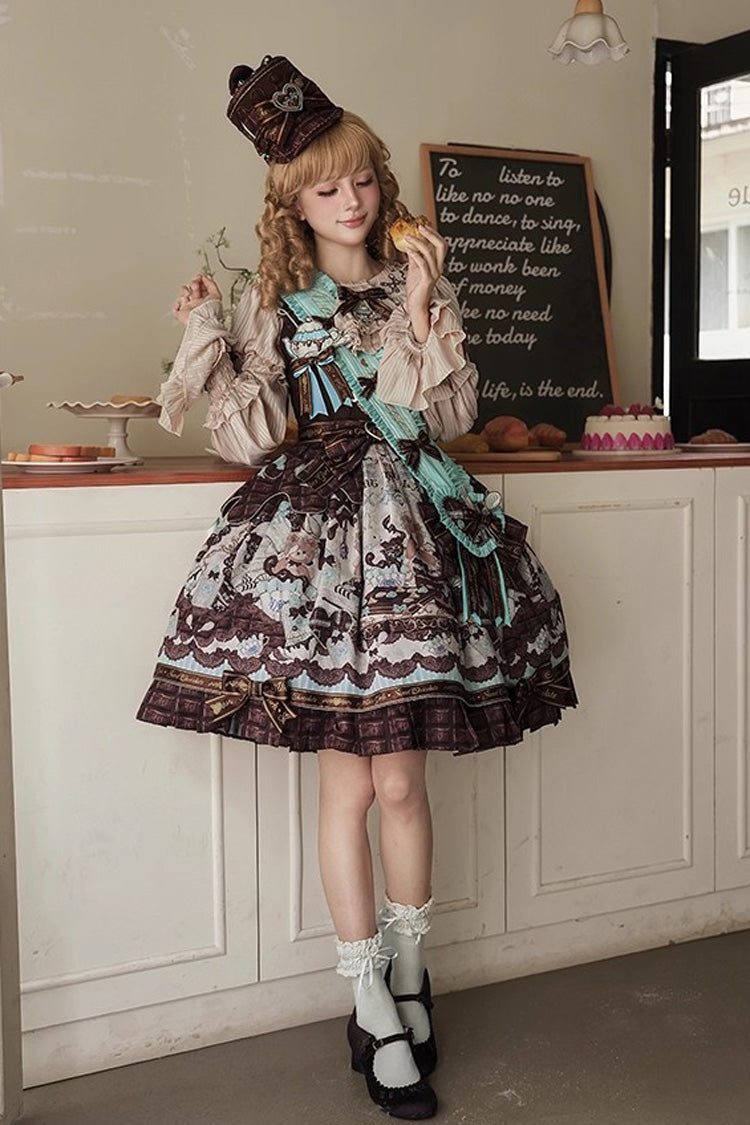 Sweet Lolita JSK Dress with Bowknot and Print