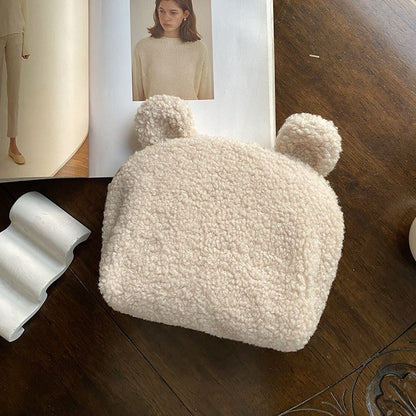 Cute Bear Plush Embroidery Makeup Bag
